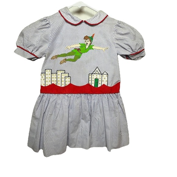 Other - Girls Dress VTG Peter Pan Disney Classic Film Character Sz 4T Polka Dots Rare